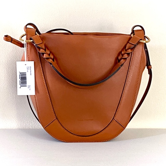 Ulla Johnson Hilma Top-Handle Leather Bucket Bag in Sienna Brown - Picture 9 of 16